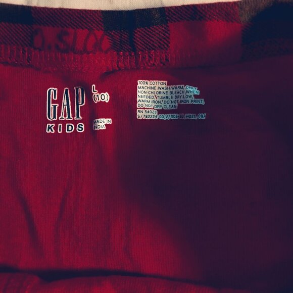 Gap Boxer Shorts Red Black Tartan Plaid Boys L Large Size 10 - Picture 4 of 4